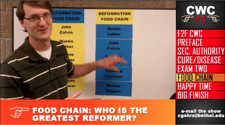 Screenshot from CWC webisode reviewing the Reformations