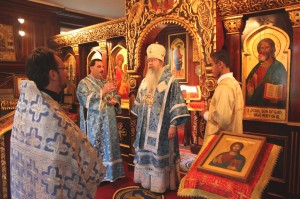 Metropolitan Tikhon celebrating Divine Liturgy in Nov. 2012