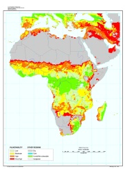 Map showing which parts of Africa are most vulnerable to desertification