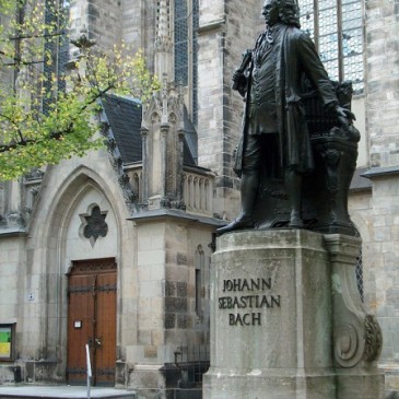 Statue of Bach at the St. Thomas Church in Leipzig