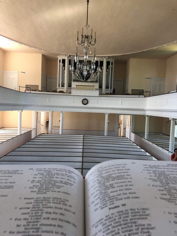 View from the elevated pulpit at First Congregational