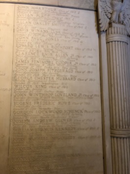 WWI tablet in Yale's Memorial Hall